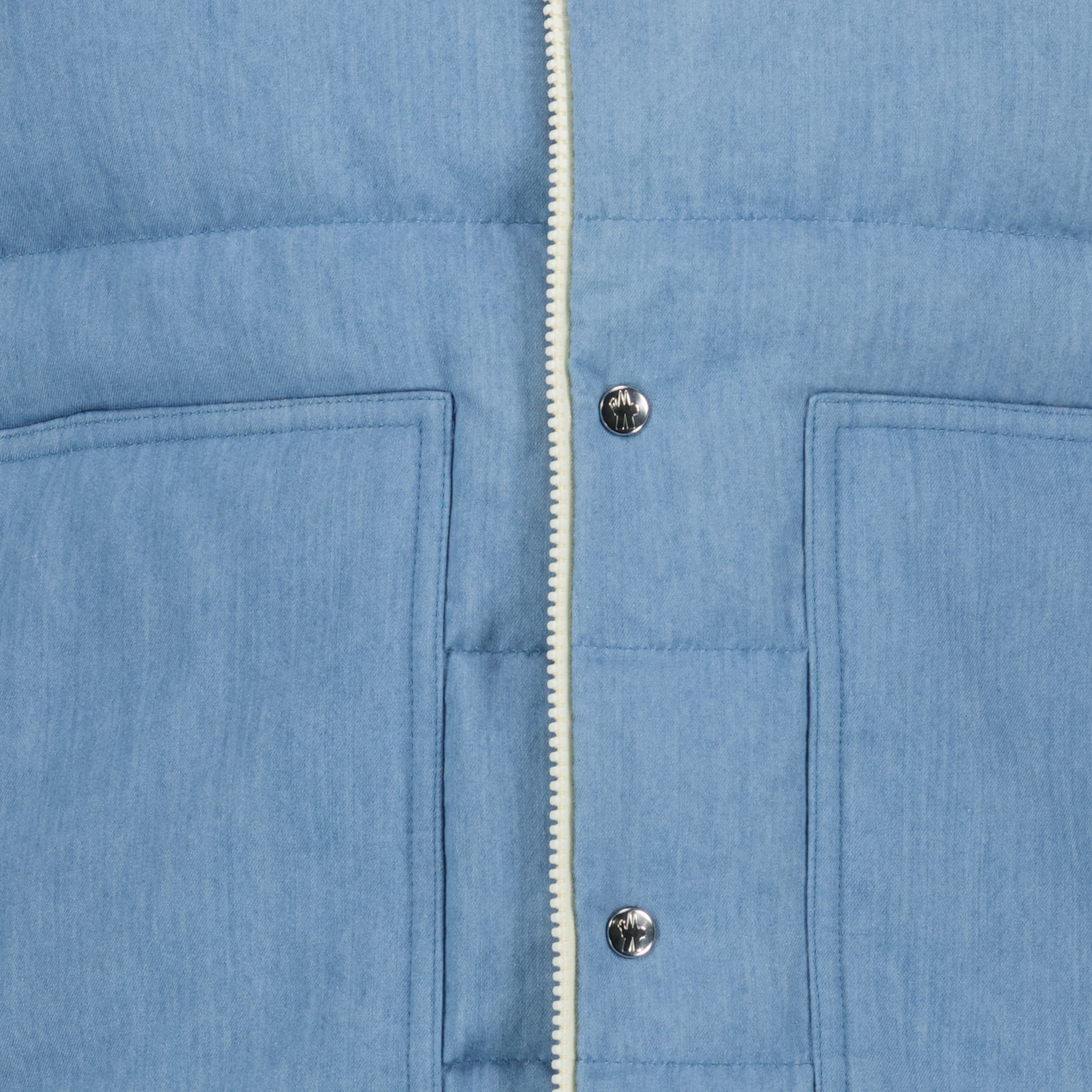 Vestes Doudoune sans manches Heceta en denim Moncler Bleu Homme