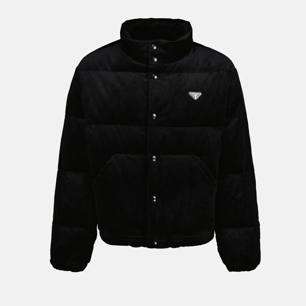 Mäntel Doudoune à logo Prada Schwarz Homme