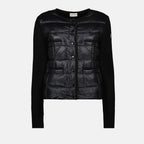 Immagine del cardigan bicolore del marchio Moncler per donna - Stagione Autunno-Inverno 2025 - Vista frontale