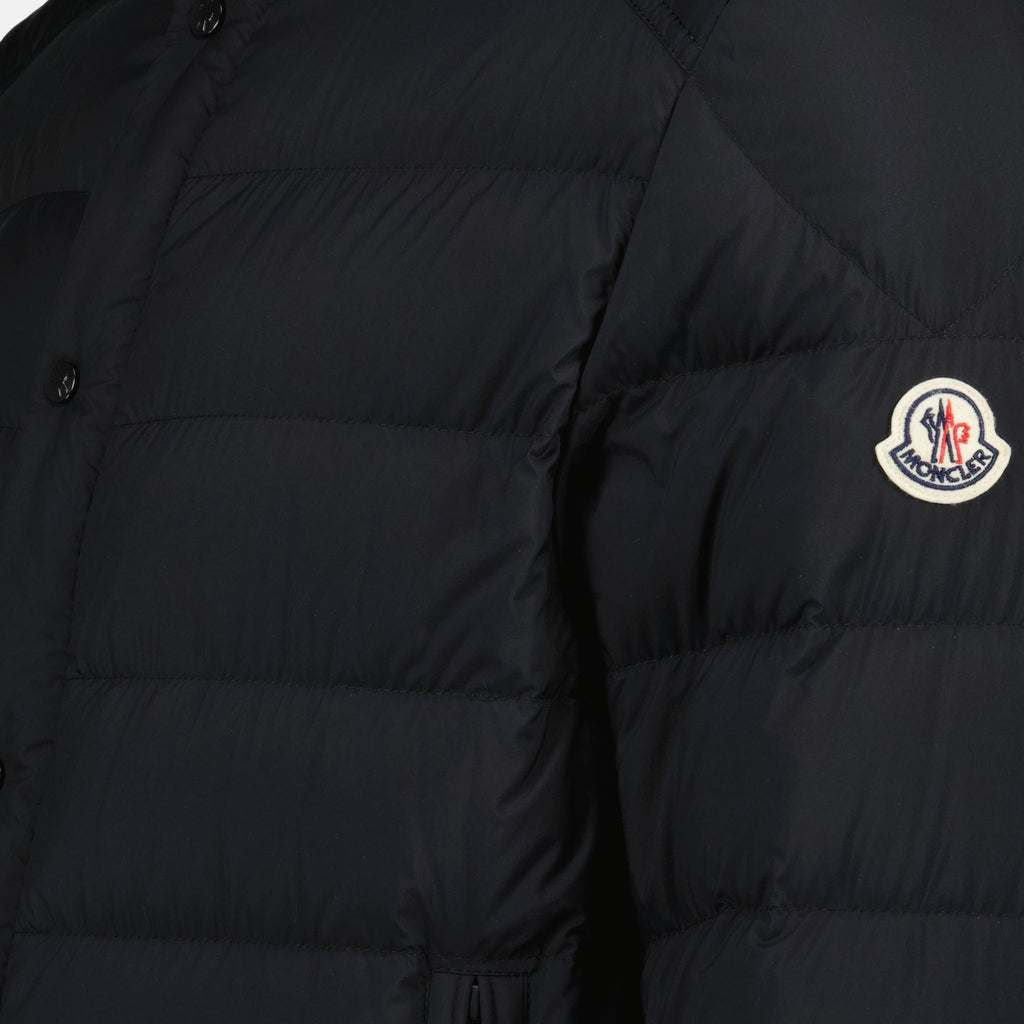 Image of the Moncler Men's Selves Black Down Jacket - Spring-Summer 2026 - Detailed View_1