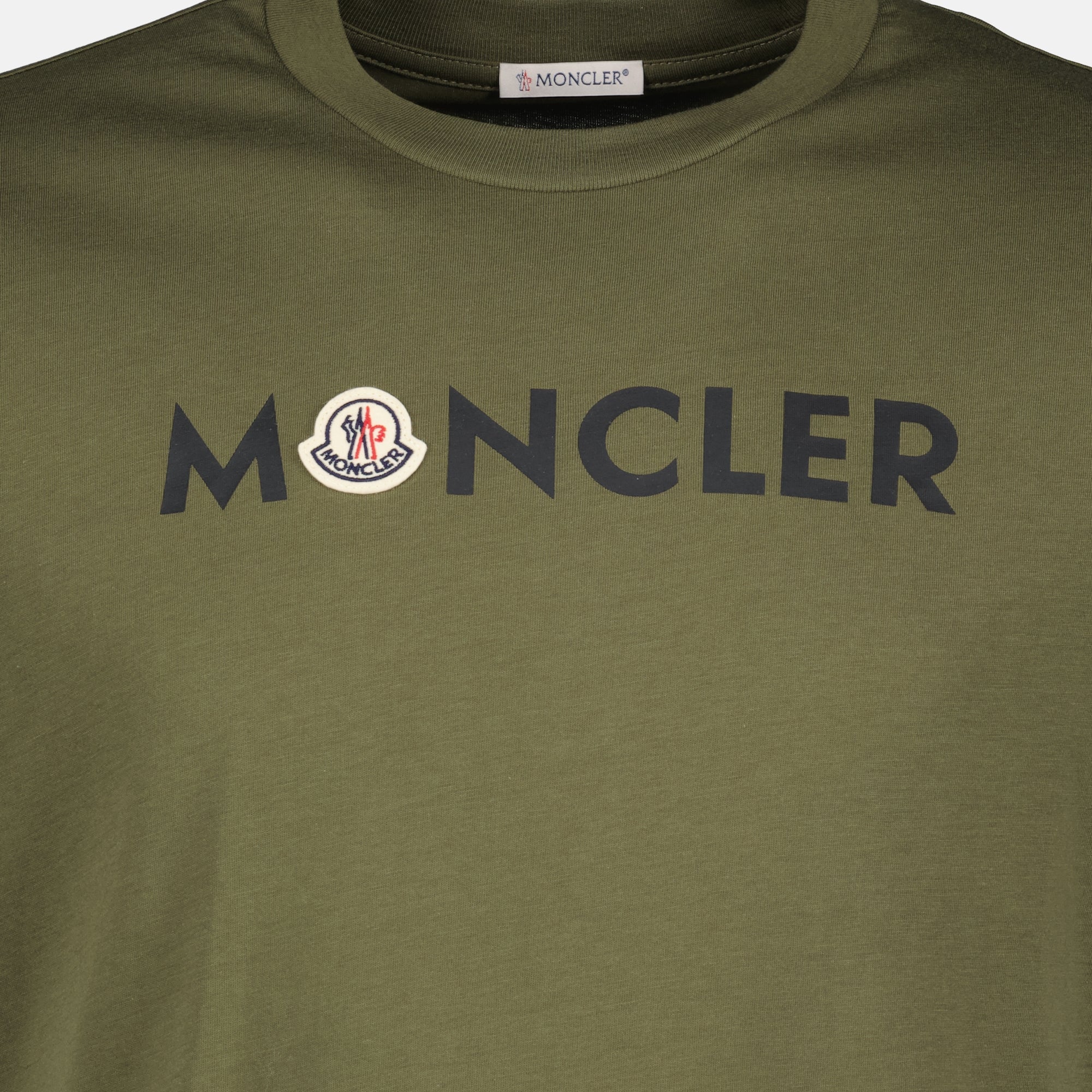 T-shirts Khaki Bedrucktes Logo T-Shirt Moncler Kaki Homme