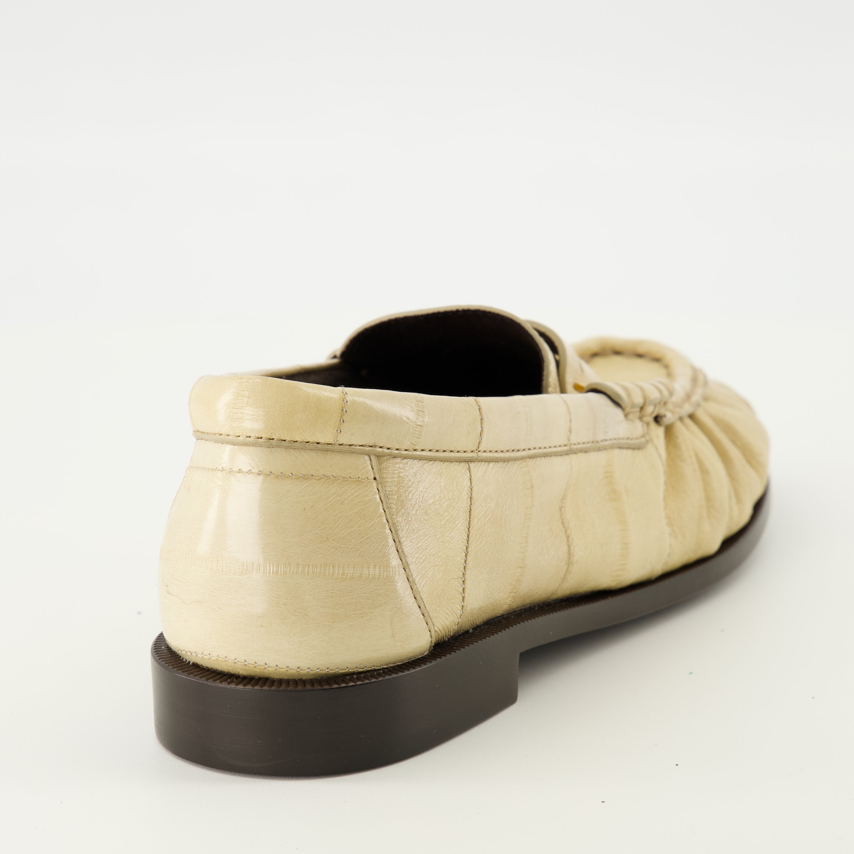 Mocassins Mocassins Loafer de Couro de Eel Bege Saint Laurent Beige Femme