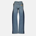 Imagem dos jeans retos em denim azul da marca Mm6 para Mulheres - Temporada Outono-Inverno 2025 - Vista Traseira