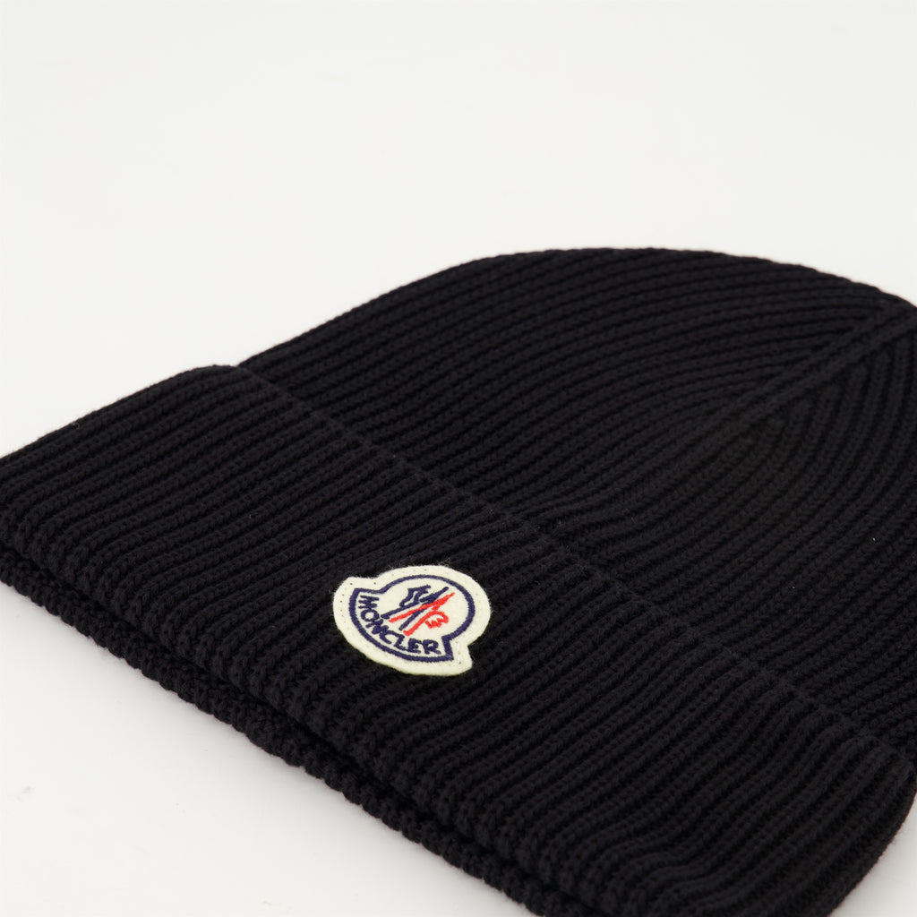 Chapéus, bonés e gorros Gorro de Malha Preto Moncler Preto Homme