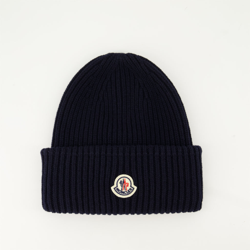 Chapeaux, casquettes et bonnets Bonnet en laine et cachemire Moncler Bleu Homme