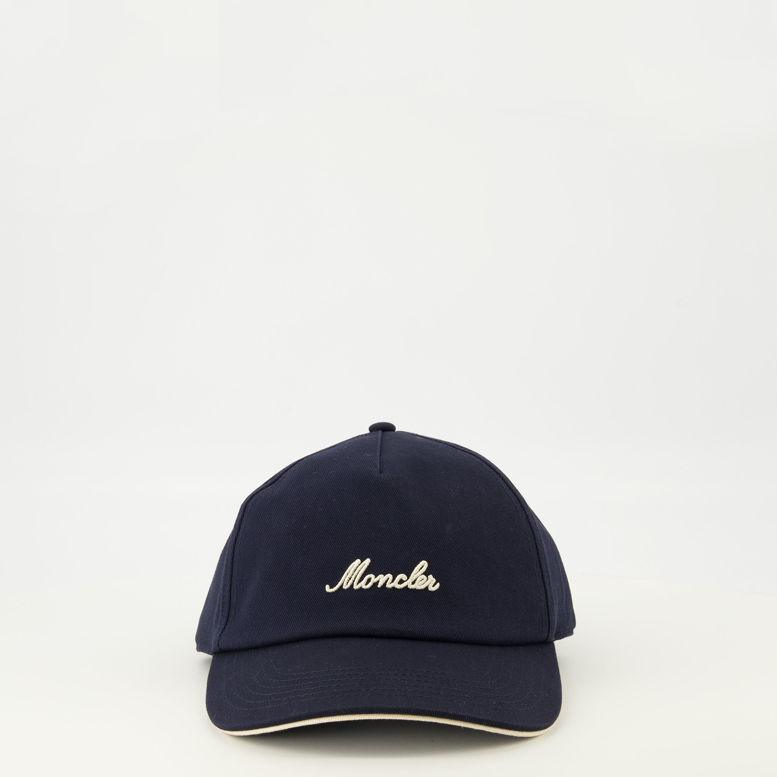 Image of the Moncler Men's Navy Logo Cap - Spring-Summer 2026 - Front View