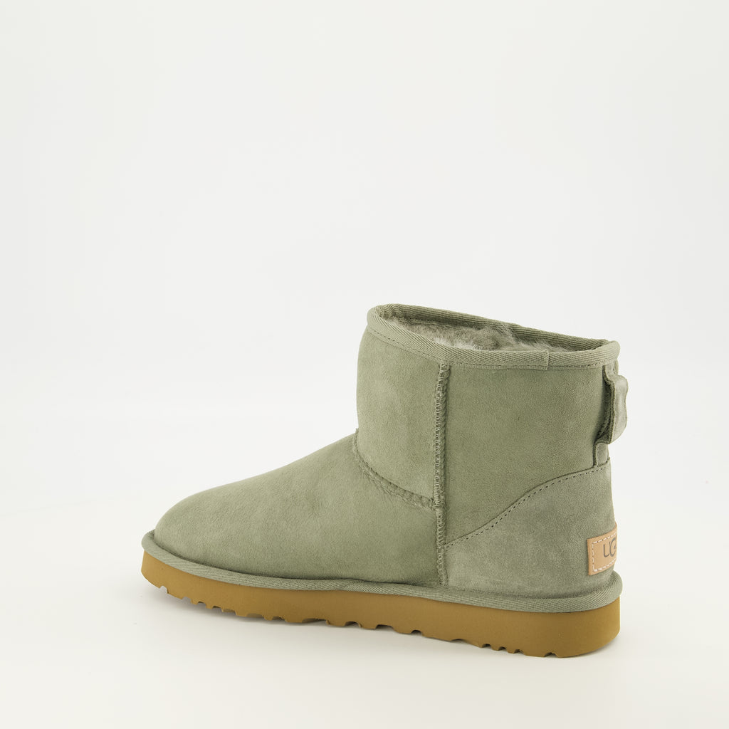 Bottines Stivali Classic Mini II Verdi Ugg Vert Femme