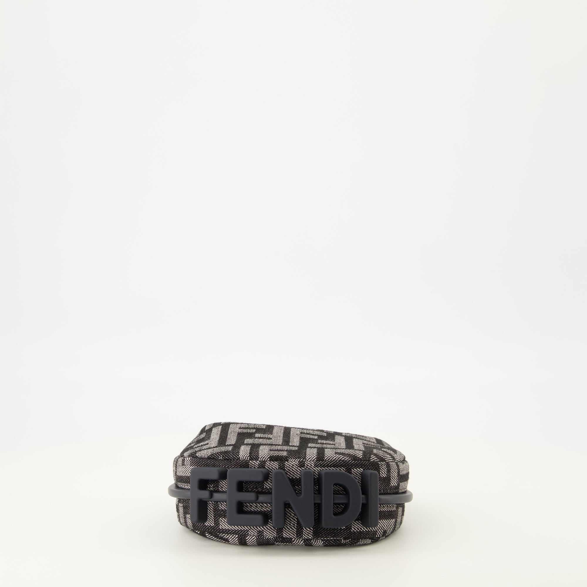 Image of the Fendi Fendigraphy nano gray denim bag for Women - Fall-Winter 2025 - Back View