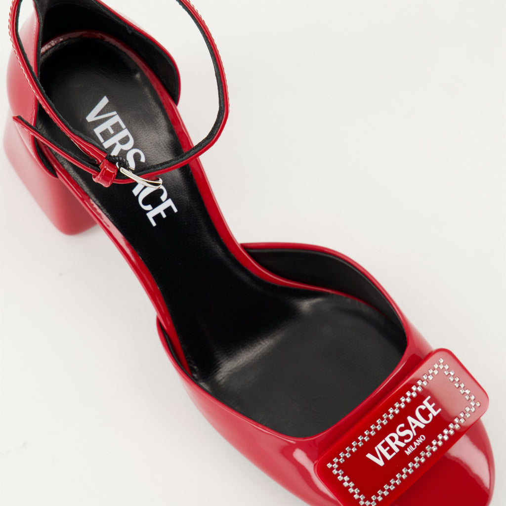 Heels Patent Leather Heels Versace Red Femme