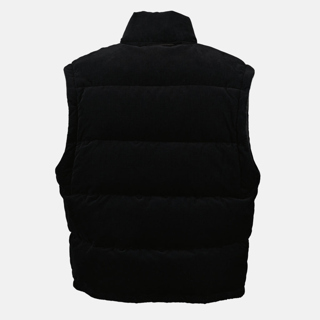 Immagine della giacca puffer in velluto a coste nera di Prada per uomo - Stagione Autunno-Inverno 2025 - Vista Dettagliata_2