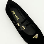 Flache schuhe Samt Balletschuhe Prada Schwarz Femme