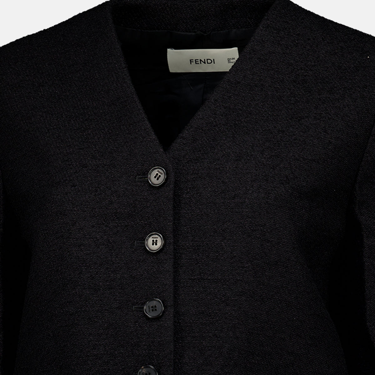 Vestes 부클 울 재킷 Fendi Noir Femme