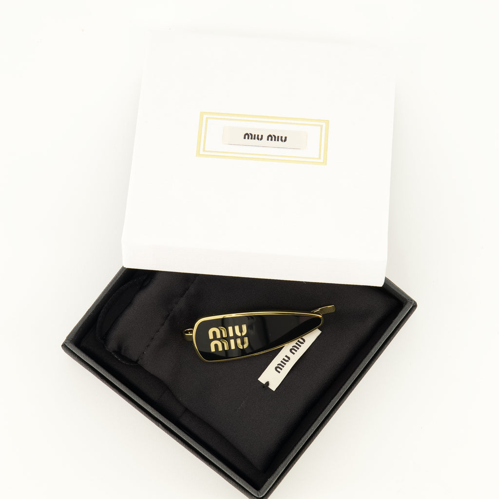 Chapeaux, casquettes et bonnets Clip de Cabelo em Metal Esmaltado Preto Miu Miu Noir Femme