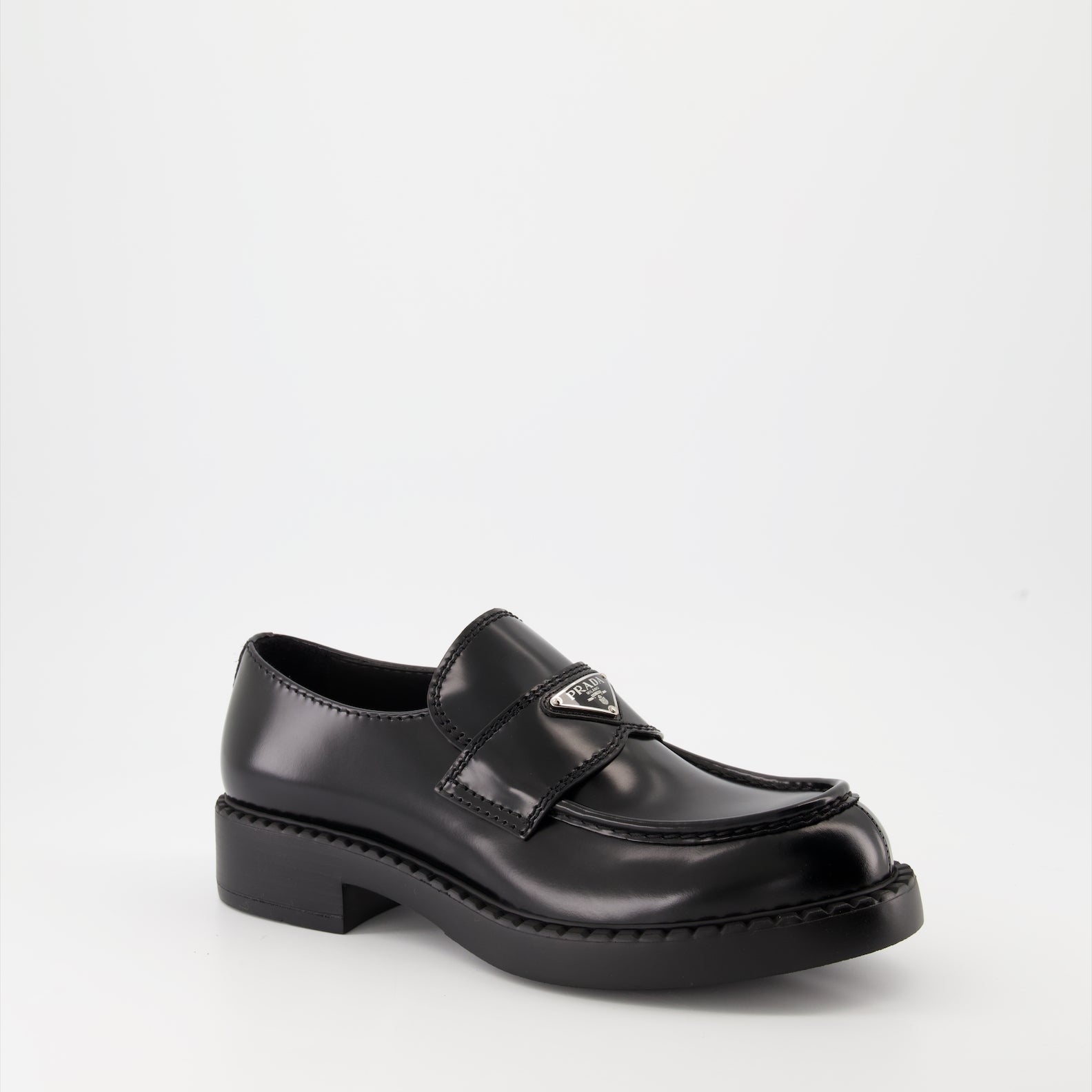 prada black dress shoes Prada Men's Brushed Leather Lace-Up Shoes - Black