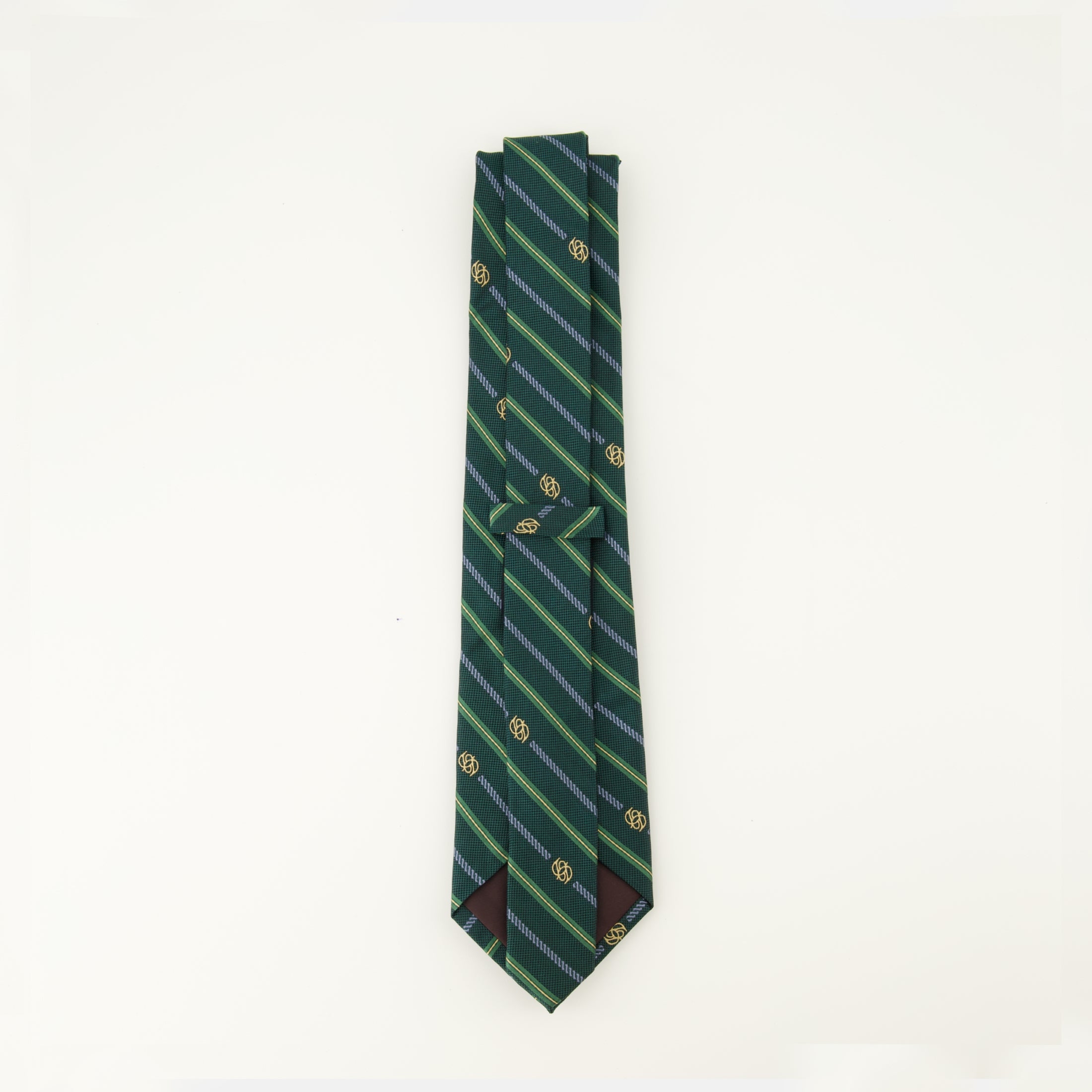 Image of the Monogram Stripe Tie item by Drole De Monsieur for Men - Autumn-Winter Season 2025 - Back View