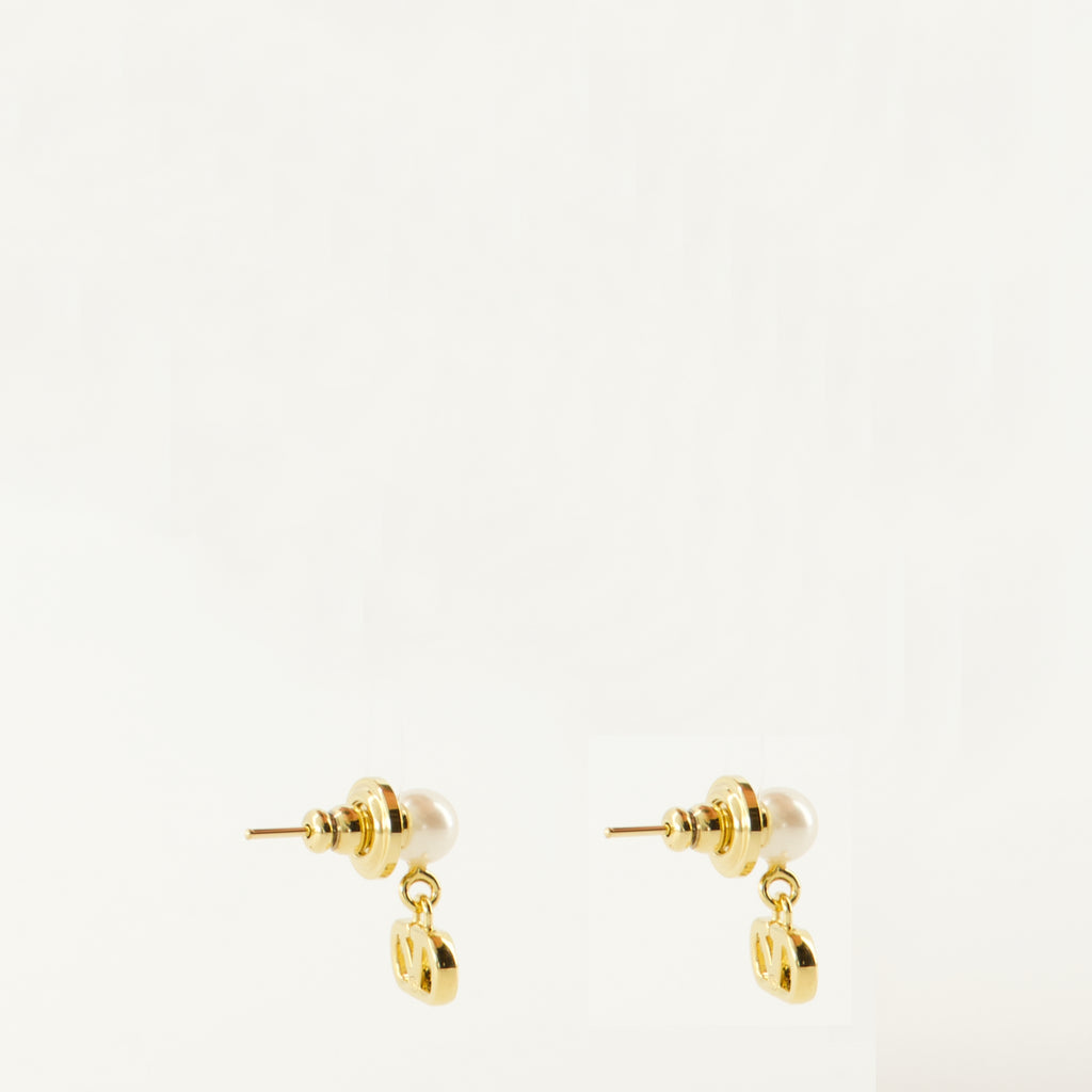 Bijoux Boucles d'oreilles VLogo avec perles Valentino Garavani Doré Femme