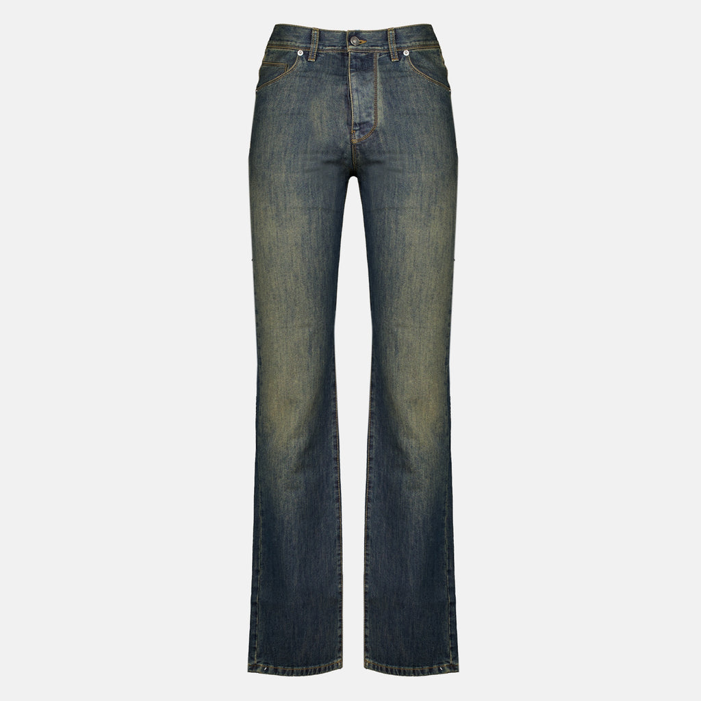 Pantalons Helle Blaue Ausgebleichte Denim Lange Jeans Fendi Bleu Homme