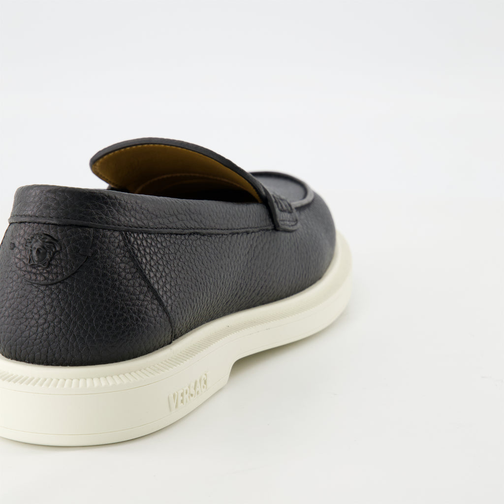 Formal shoes Leather Loafers Versace Black Homme