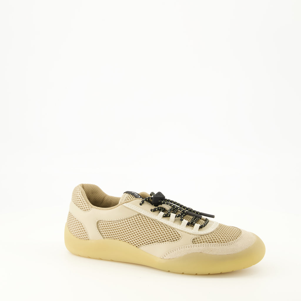 Baskets ベージュ メッシュ スニーカー Prada Beige Femme