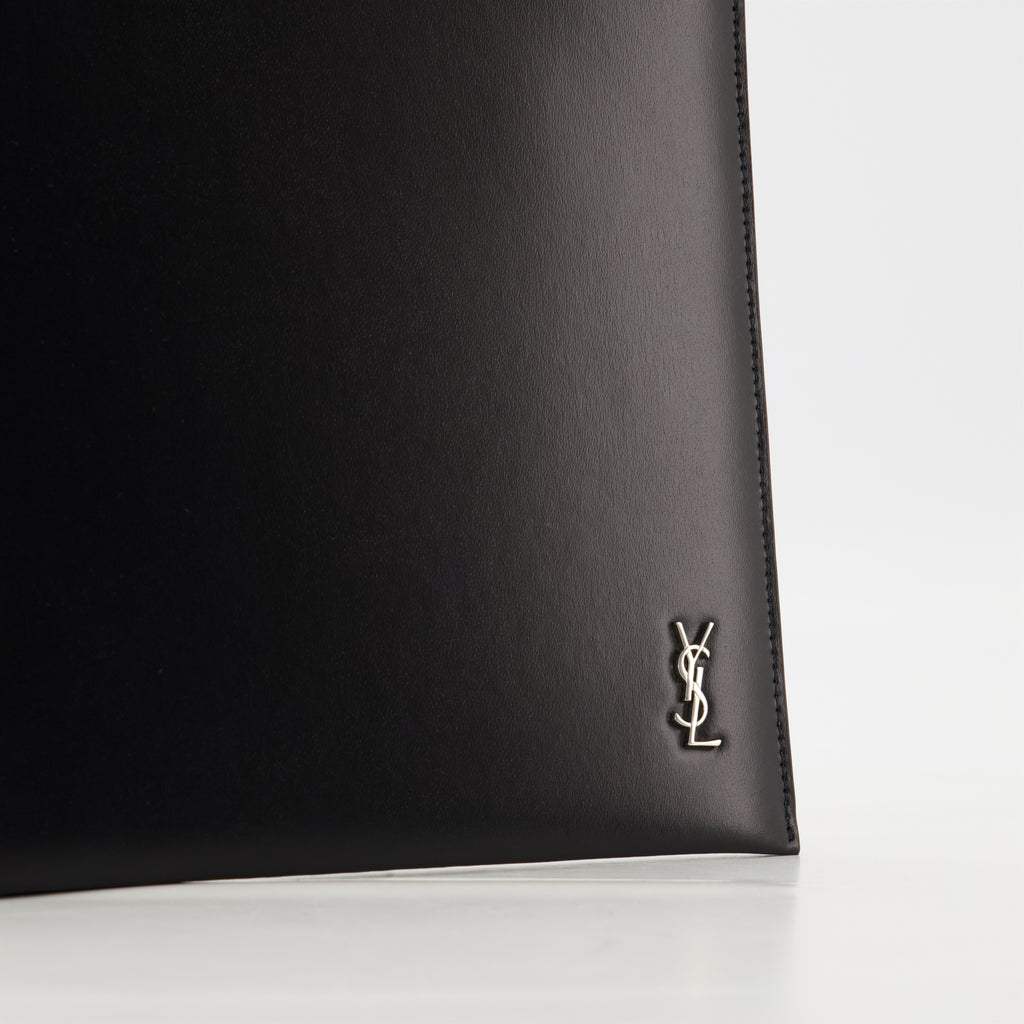 Pouches Leather Clutch Saint Laurent Black Homme