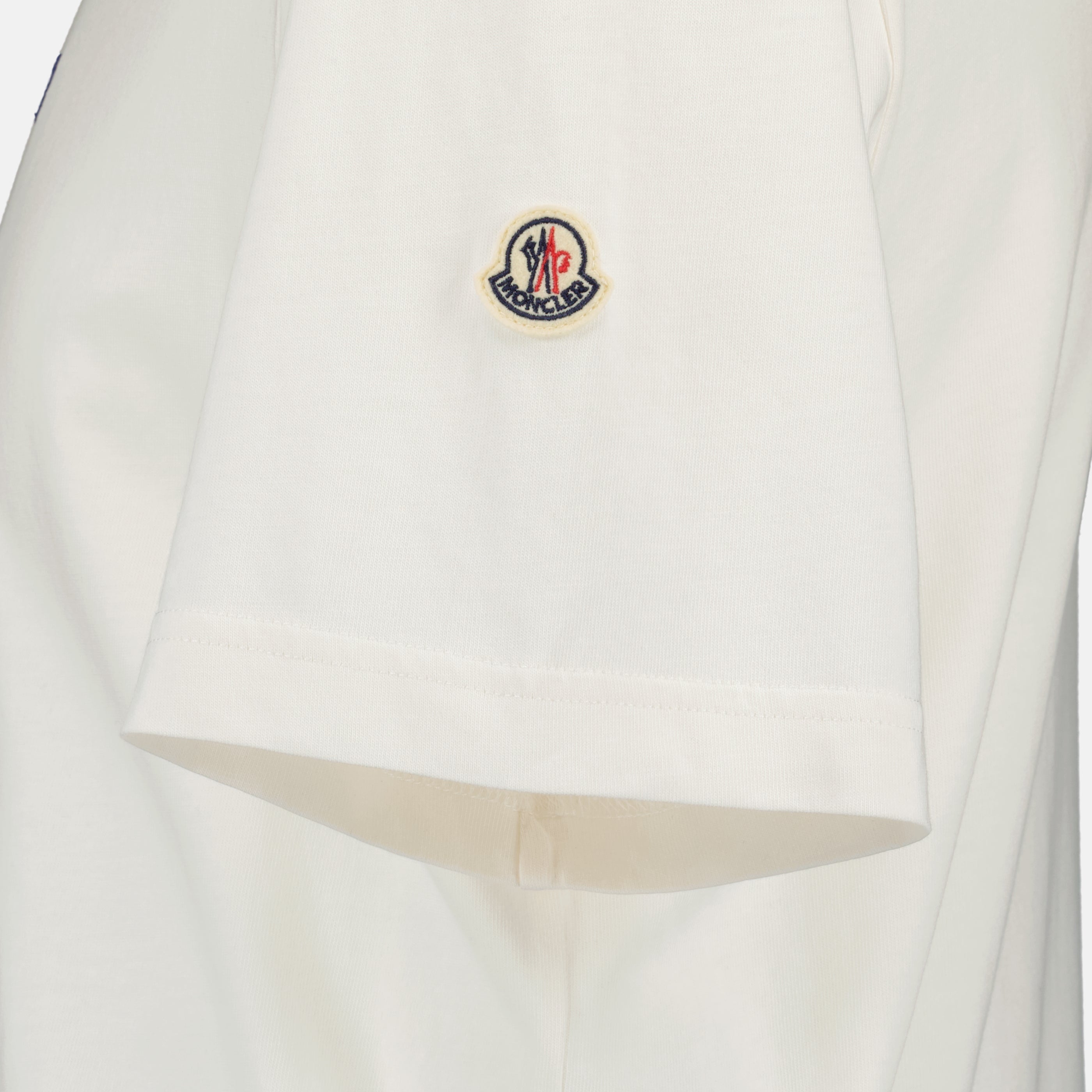 T-shirts T-shirt en coton brodé blanc Moncler Blanc Homme