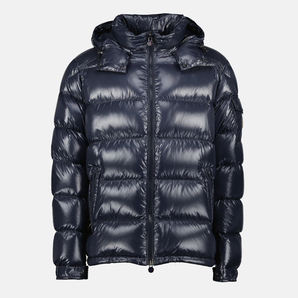 Image of the Moncler Men's Navy Blue Maya Down Jacket - Autumn-Winter 2025 - Front View