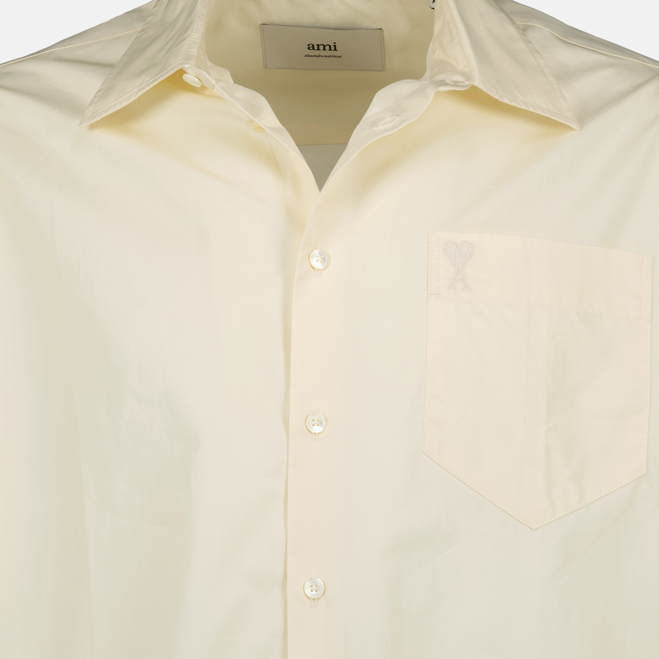 Shirts Cotton Shirt Ami PARIS Yellow Homme