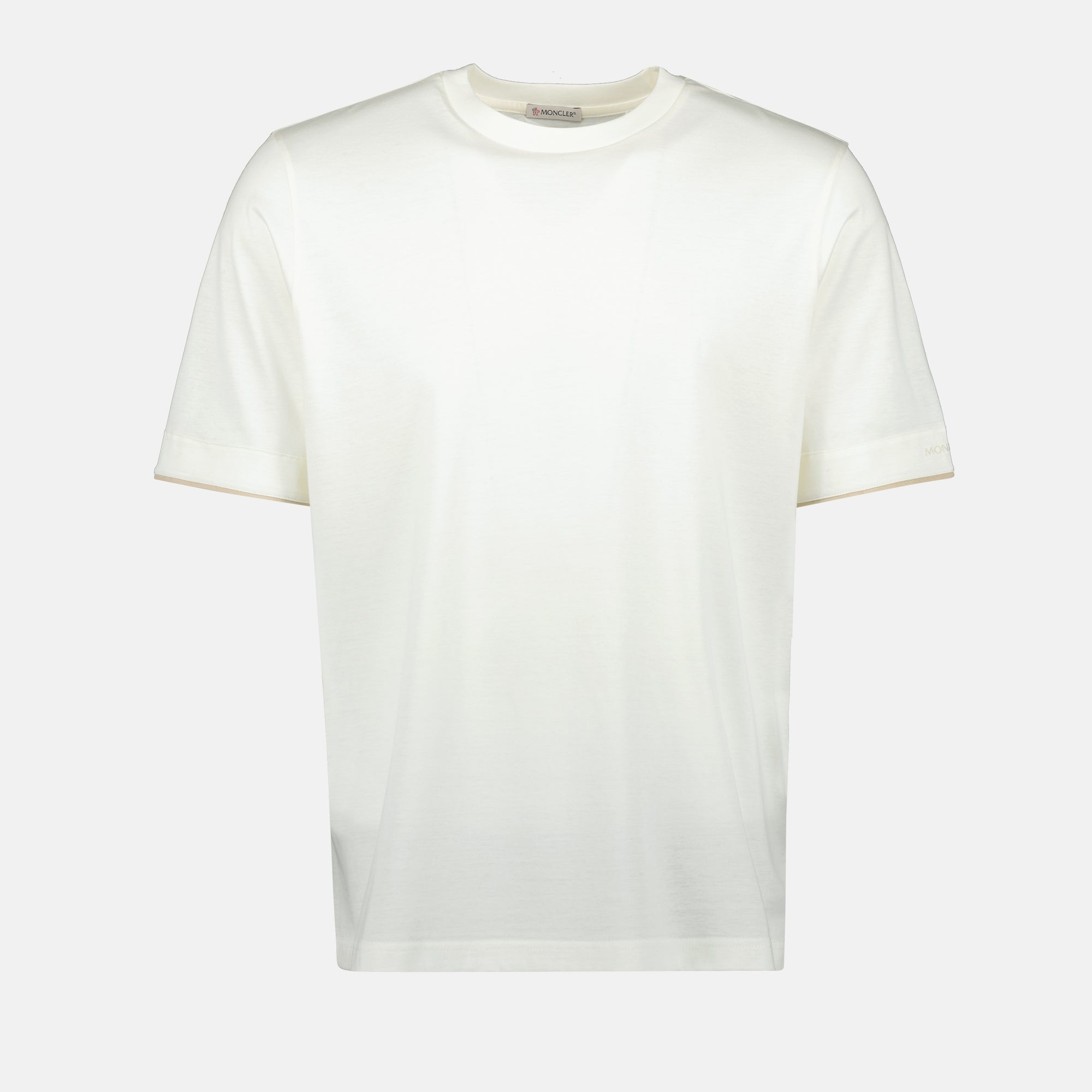 Camisetas T-shirt com Bordo Moncler Branco Homens