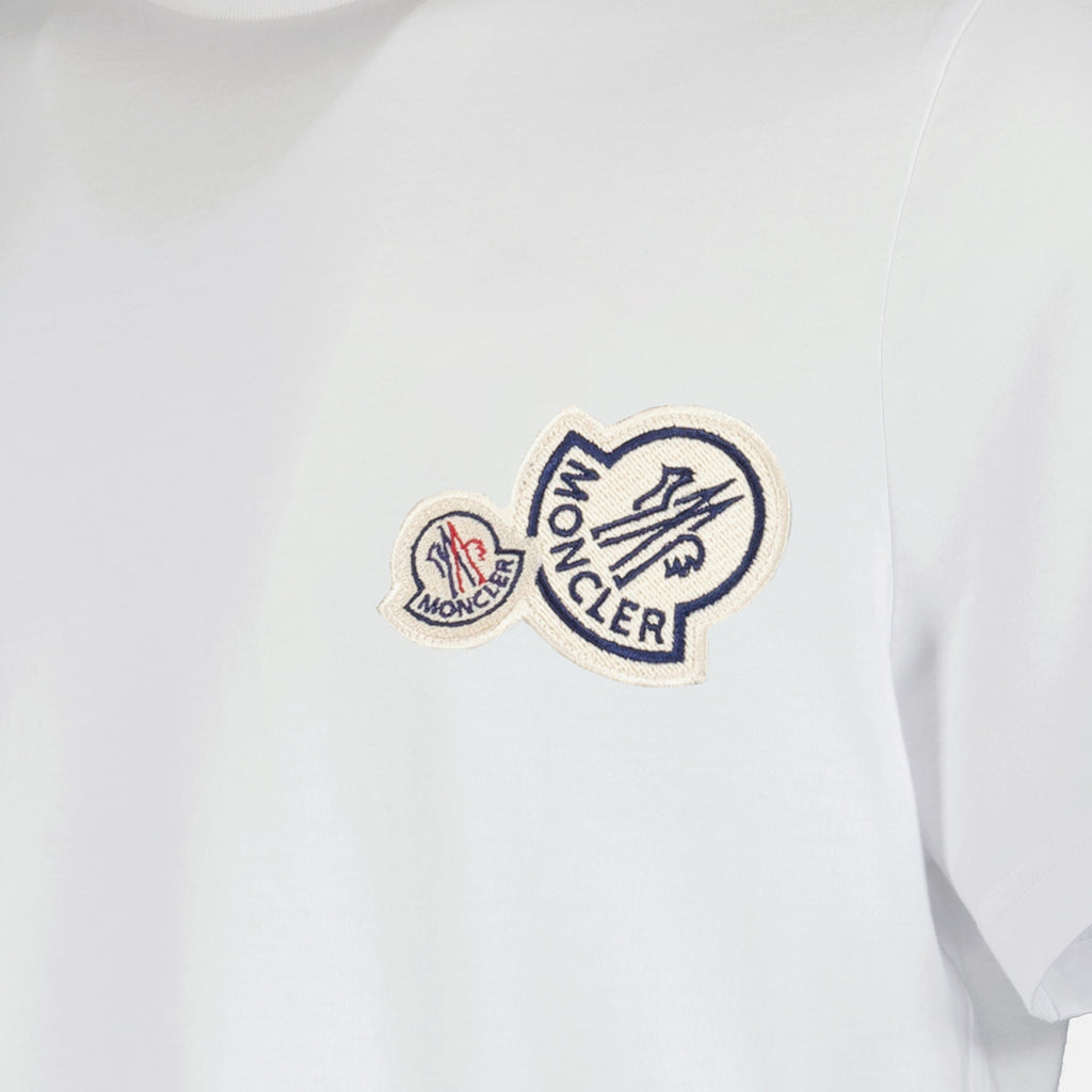 T-shirt T-Shirt con Doppio Logo Moncler Bianco Homme