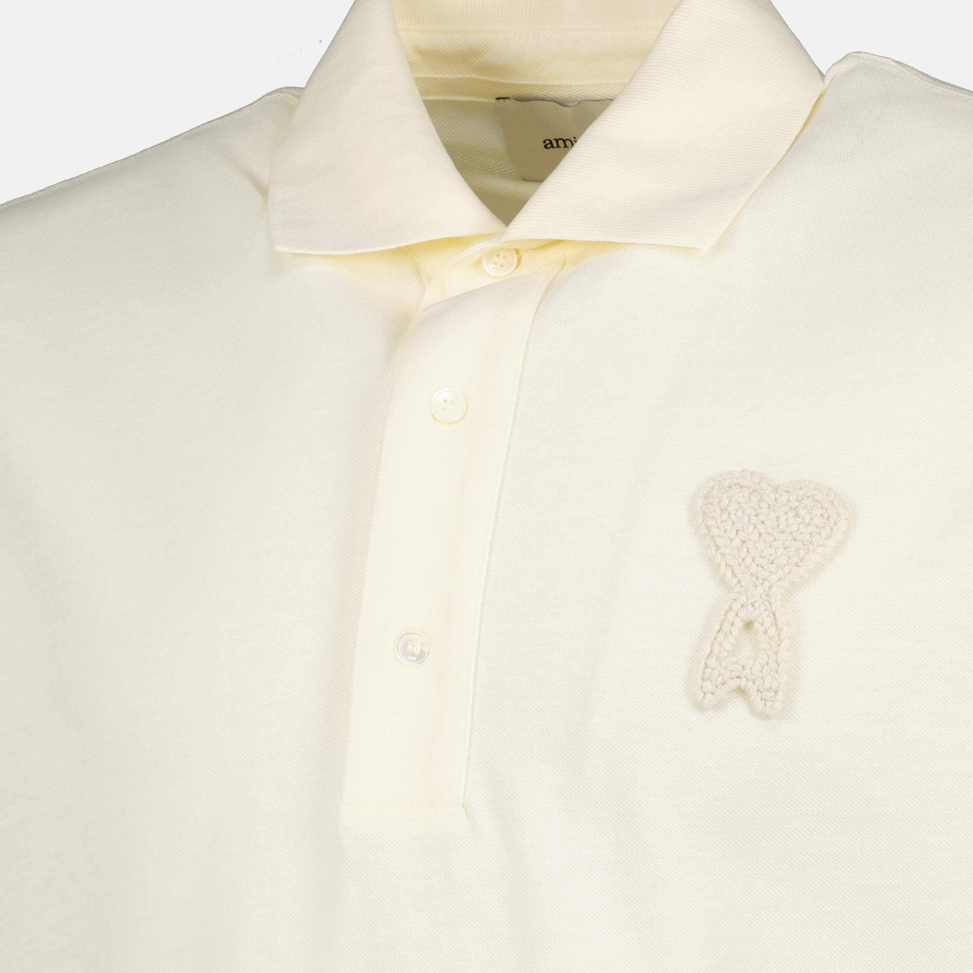 Image de l'article Polo AMI de coeur tissé bleu marine de la marque Ami PARIS pour Unisex - Saison Printemps-Été 2026 - Vue détaillée_1