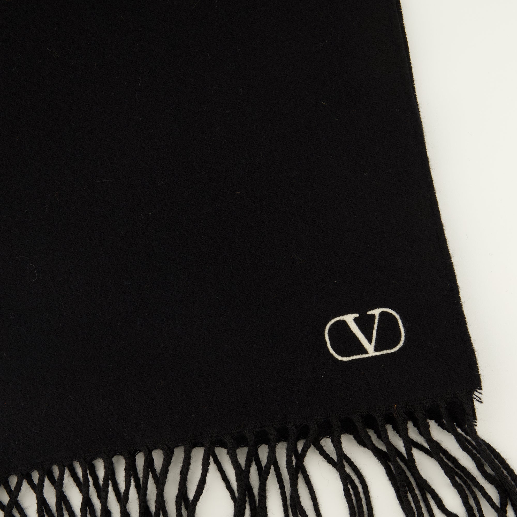 Écharpes, foulards et gants 블랙 V로고 울 스카프 Valentino Garavani Noir Homme