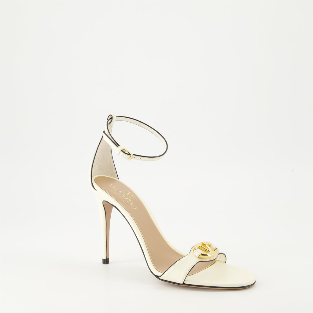 Open shoes VLogo Heeled Sandals Valentino Garavani White Femme