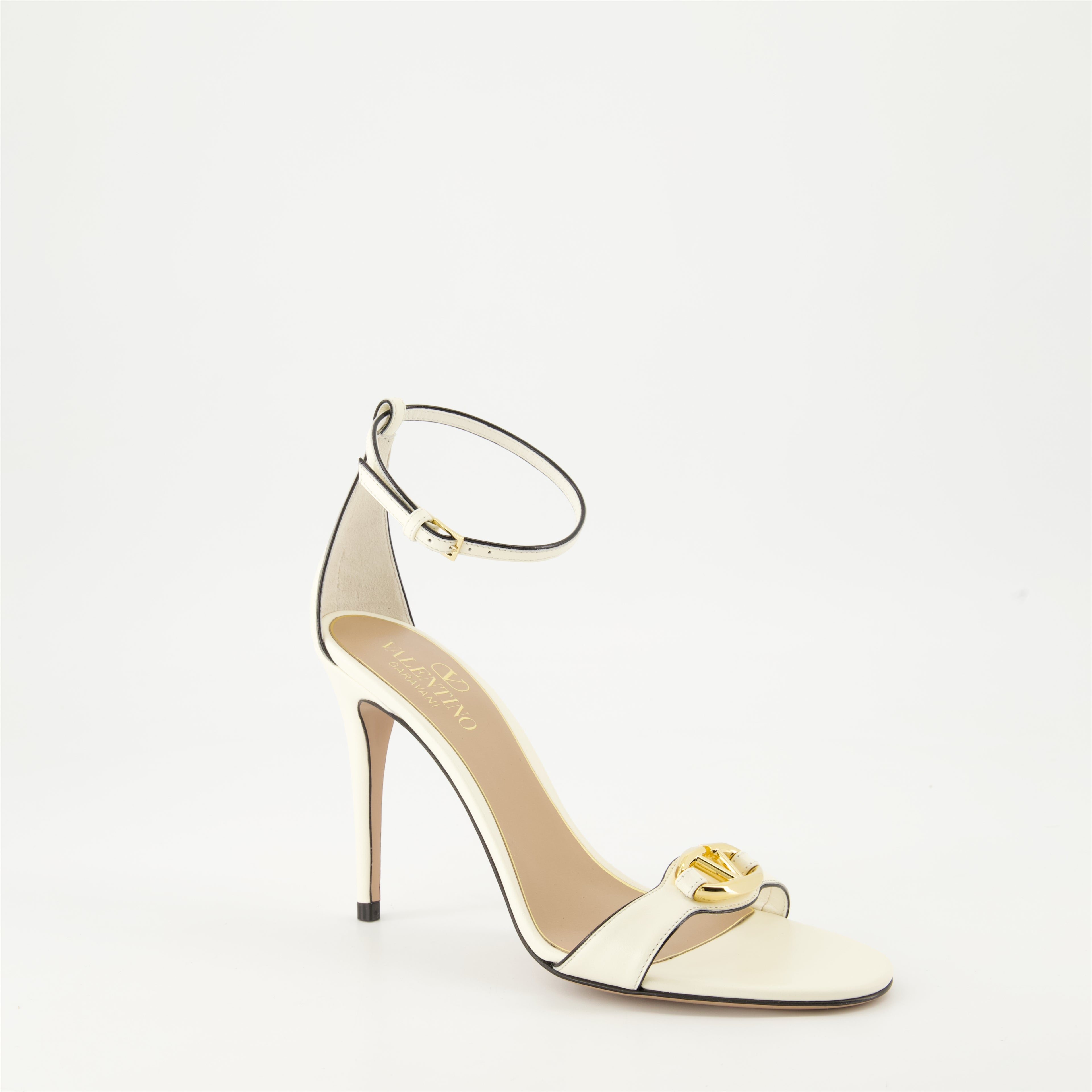 Open shoes VLogo Heeled Sandals Valentino Garavani White Femme