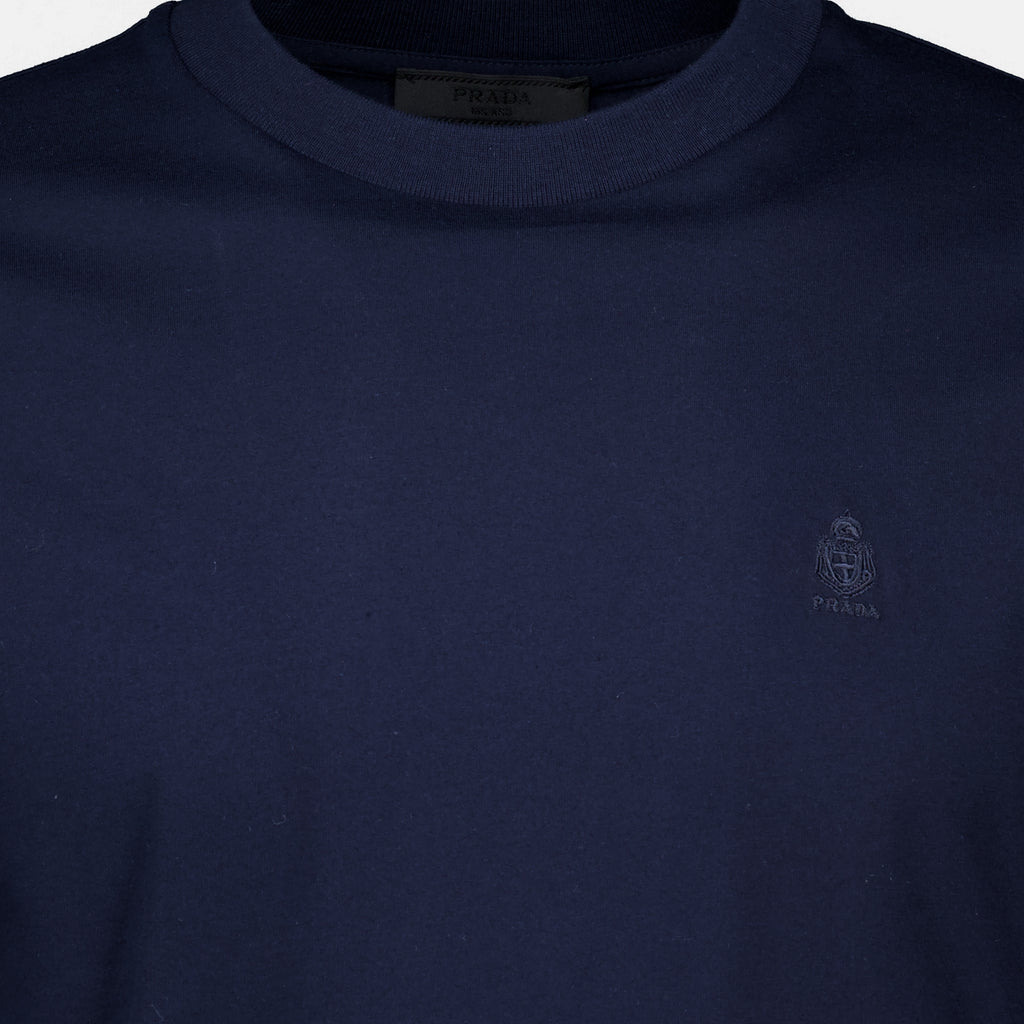 T-shirts T-shirt brodé bleu marine Prada Bleu foncé Homme