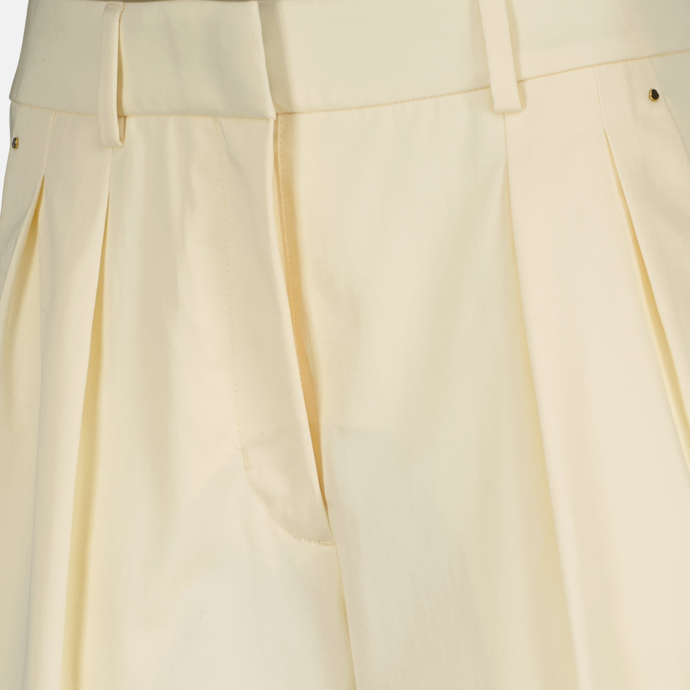 Pantalons Pantalon lare en gabardine de coton blanc Moncler Blanc Femme