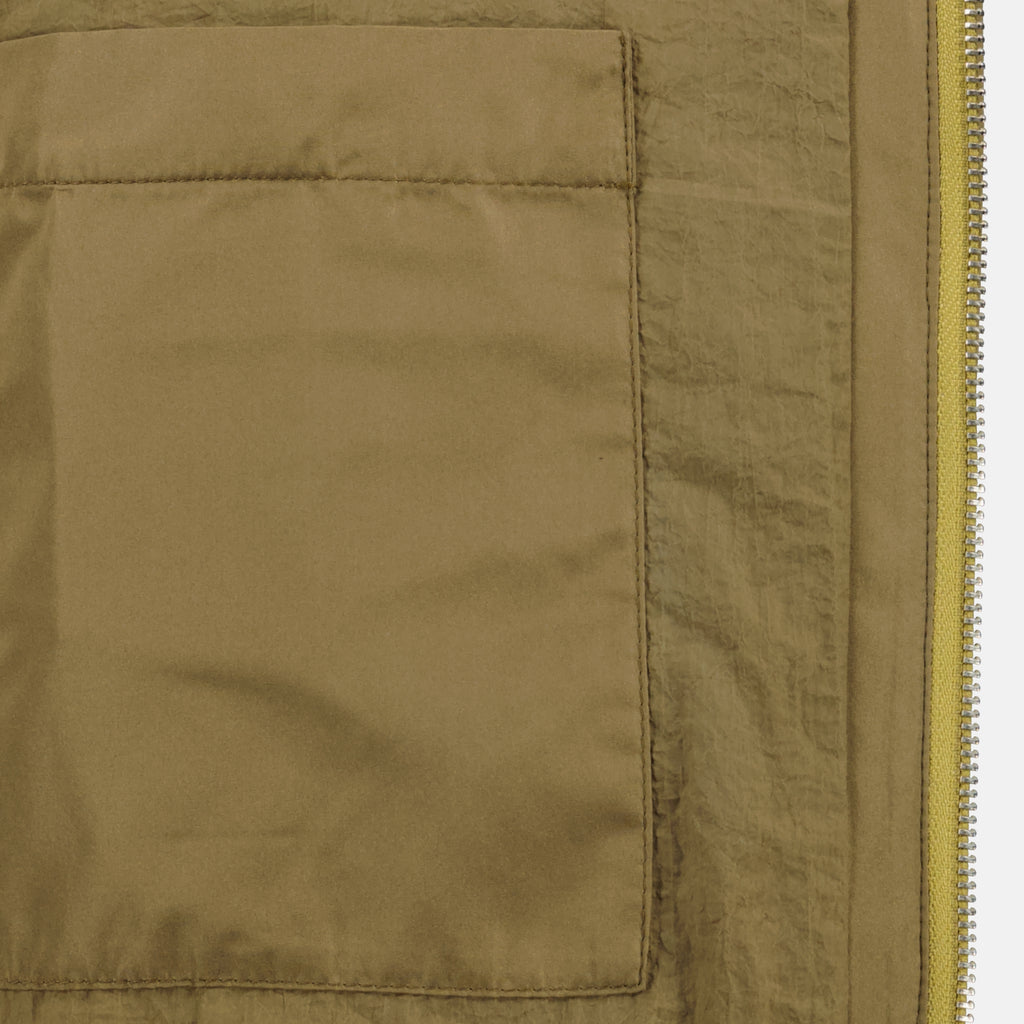 Image of the Ami PARIS men's khaki wool fleece jacket - Autumn-Winter 2025 season - Detailed view_2