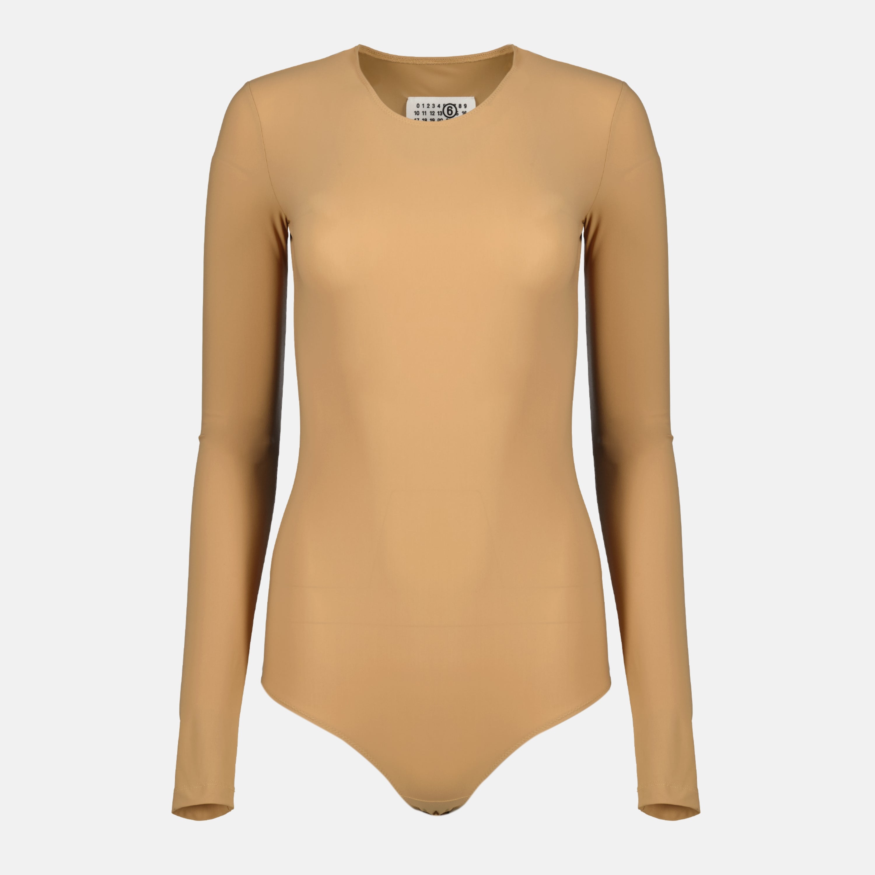 Image de l'article Body beige en lycra de la marque Mm6 pour Femme - Saison Printemps-Été 2026 - Vue de Face