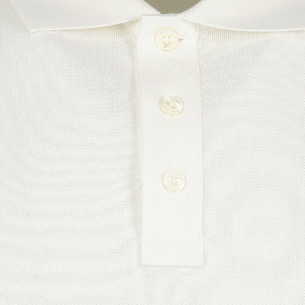 Polos Polo de Piqué de Algodón Blanco Moncler Blanc Homme