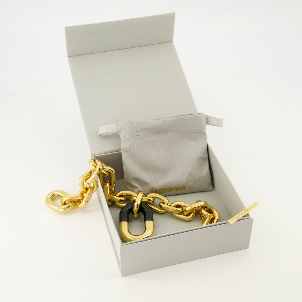 Immagine del collier XL Link nero e dorato del marchio Rabanne per donne - Stagione Primavera-Estate 2026 - Vista Dettagliata_3