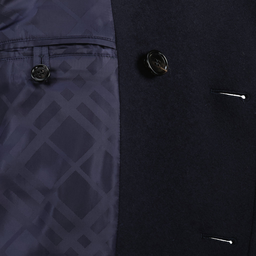 Imagem do caban azul em lã da marca Burberry para Homem - Temporada Outono-Inverno 2025 - Vista Detalhada_2
