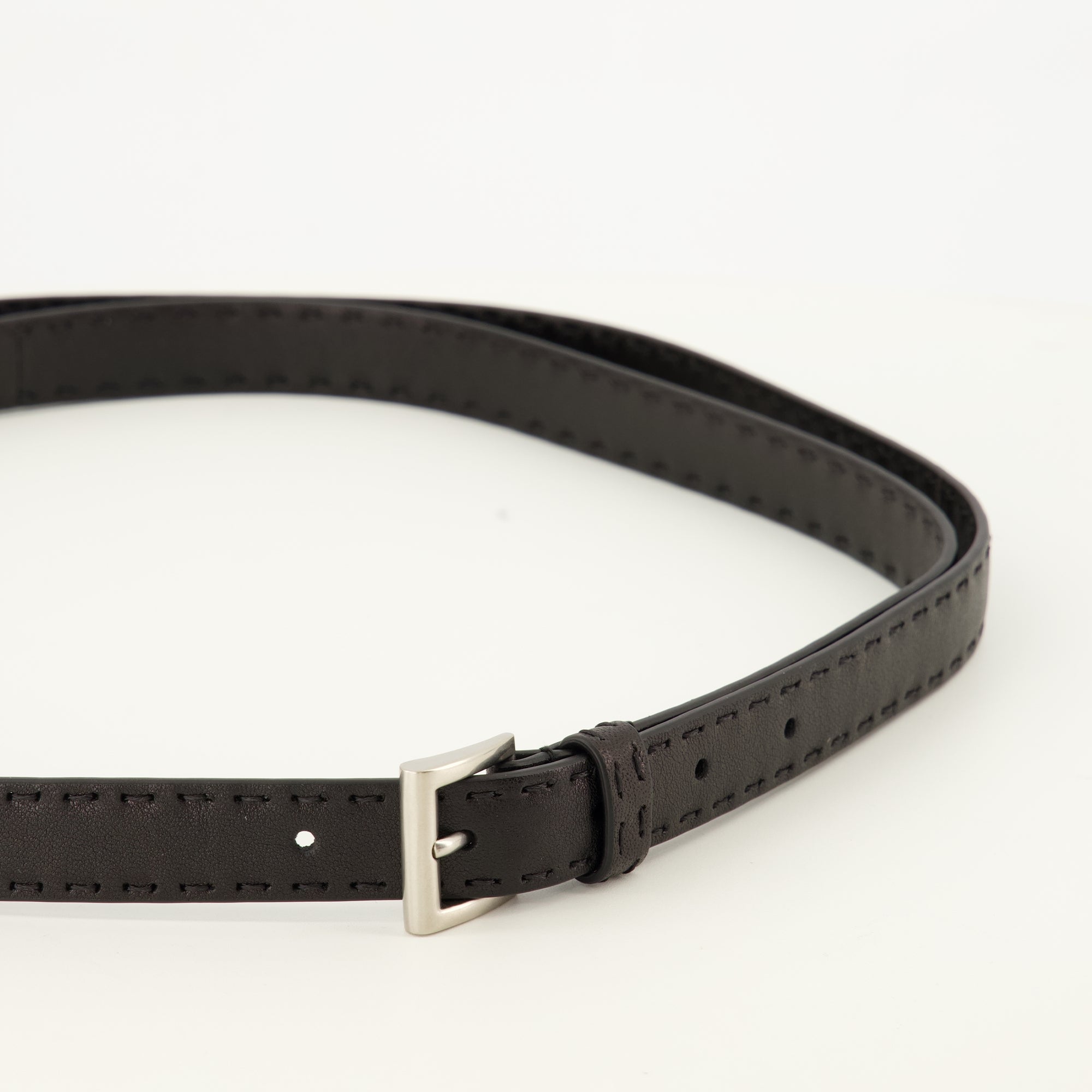 Ceintures Cinto de Couro Nappa Preto Prada Noir Femme