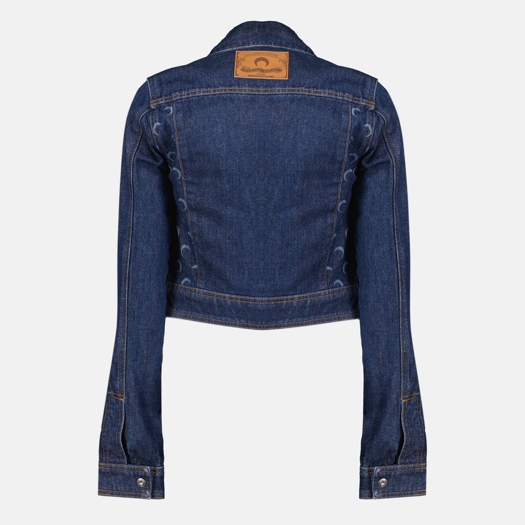 Vestes Giacca in Denim Trucker Blu Scuro Marine Serre Bleu foncé Femme