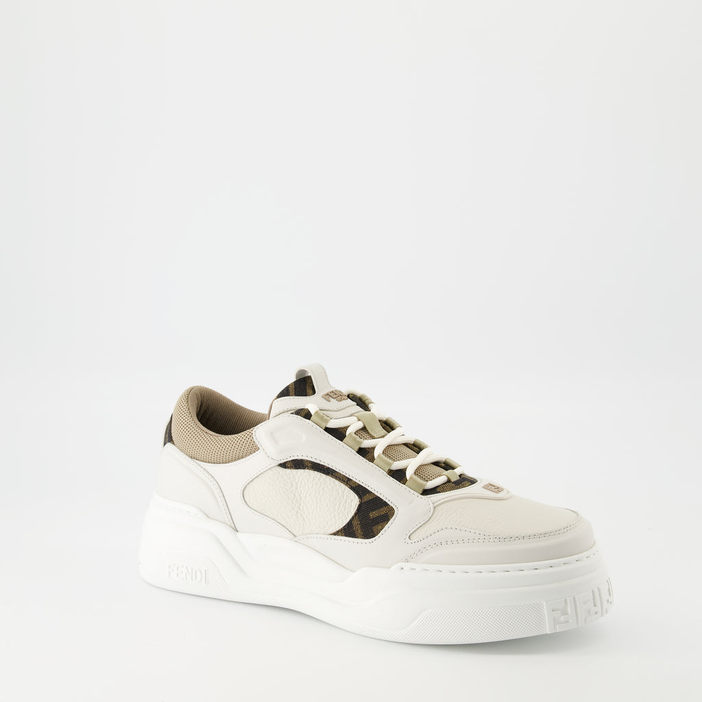 Sneakers Baskets Fendi Force Fendi Beige Homme