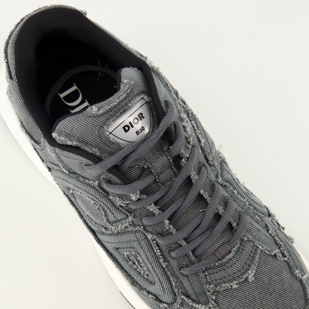 Baskets Baskets B30 effet denim grises Dior Gris Homme