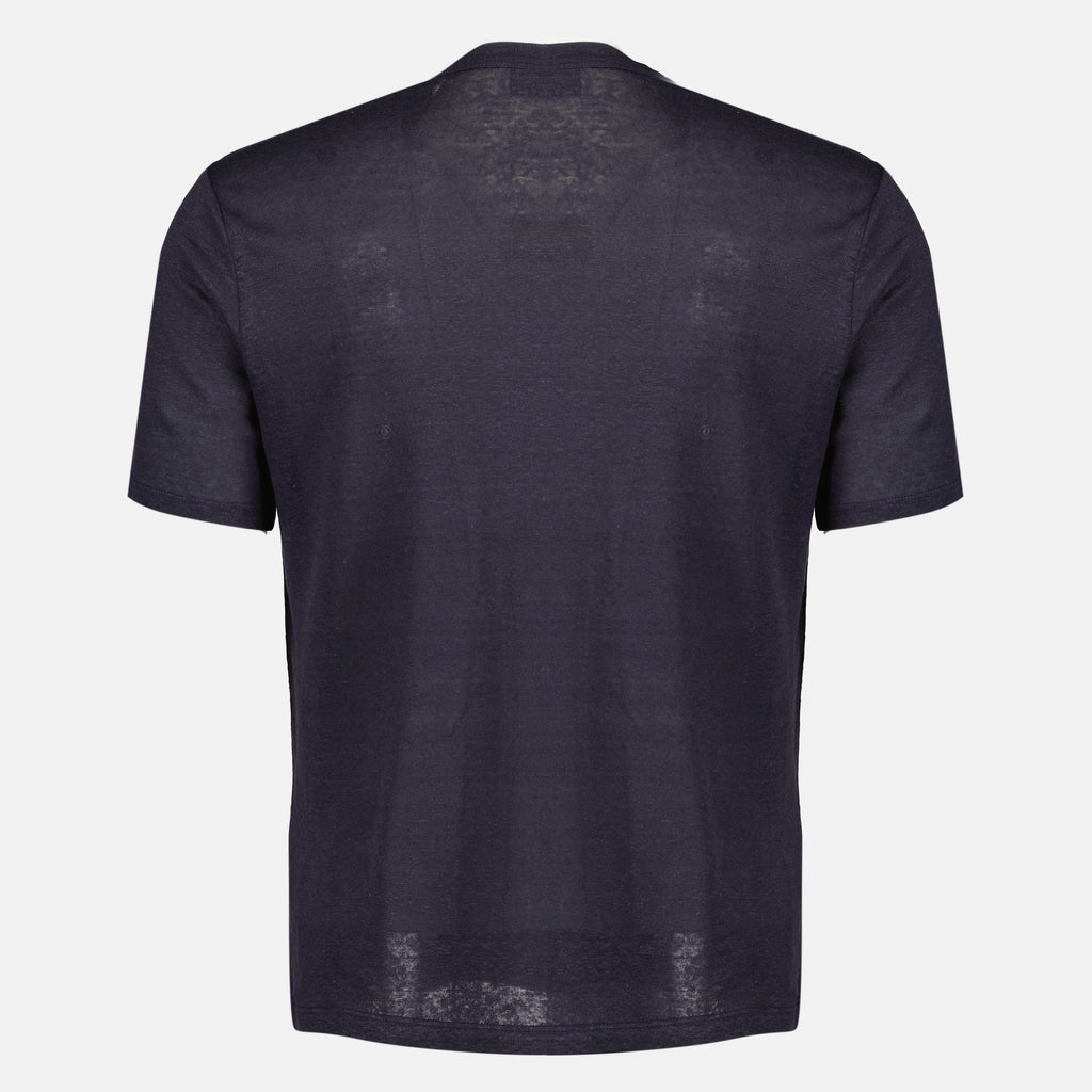 T-shirts Blue Linen Garment T-Shirt Officine Générale Bleu foncé Homme