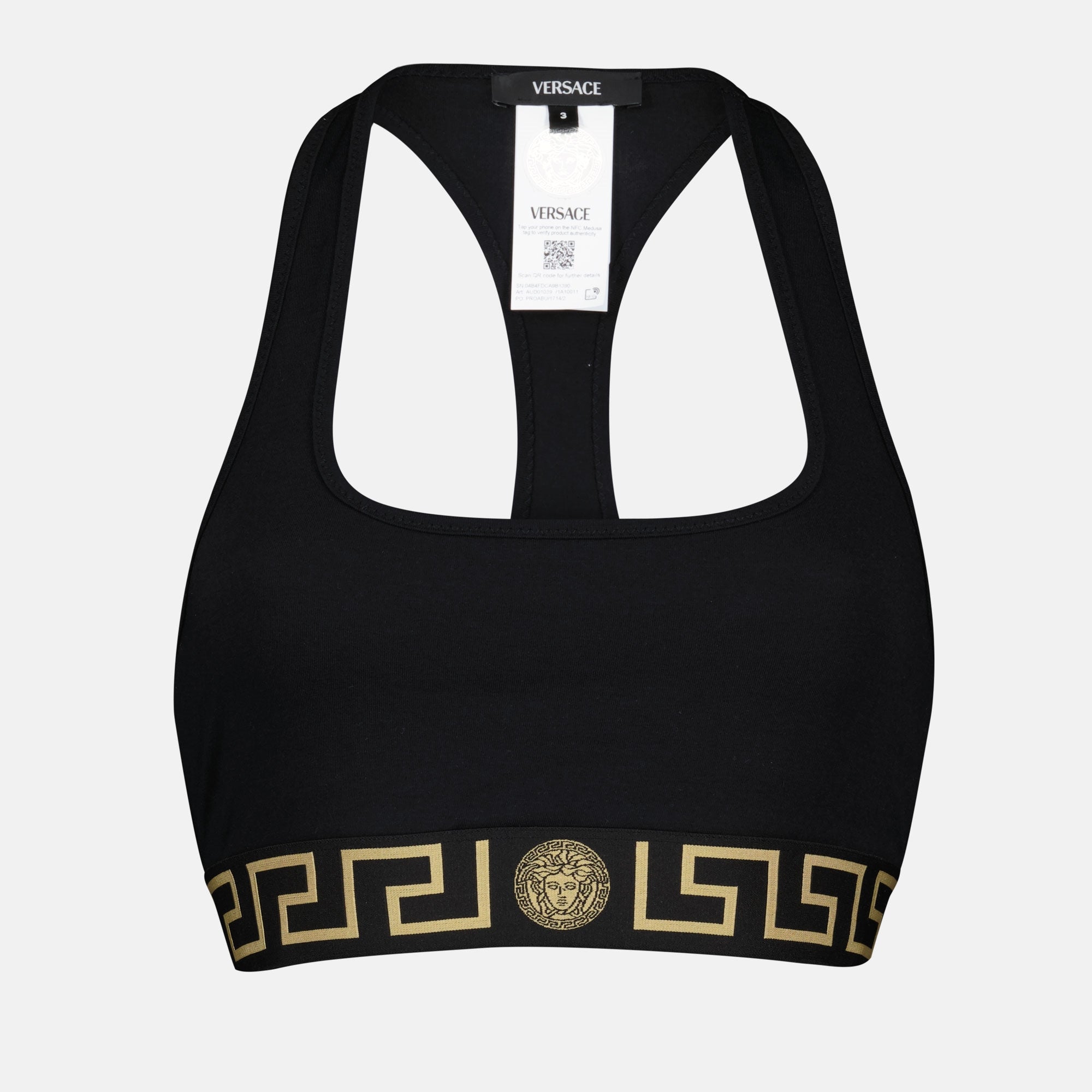 Roupa íntima e homewear Brassière Medusa Greca Versace Preto Femme
