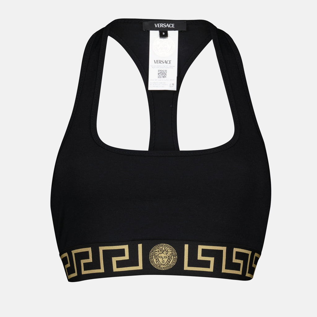 Roupa íntima e homewear Brassière de sport Medusa Greca Versace Preto Femme