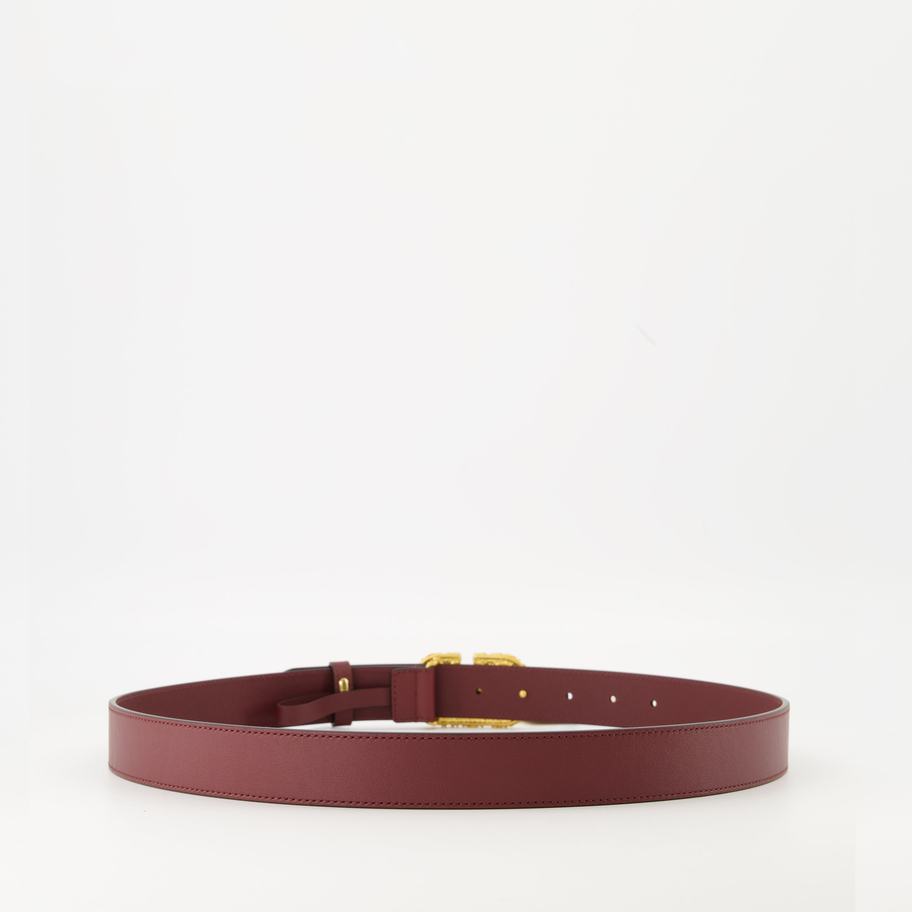 Valentino Garavani Burgundy Suede Leather Belt size 70 Valentino Garavani Burgundy Leather VLogo Belt Size 75 cm main image 4