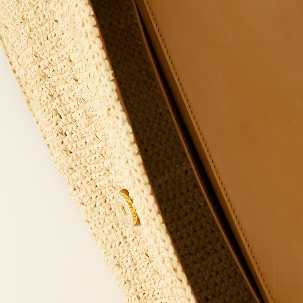 Sacs bandoulière Loulou Bag em Ráfia e Couro Bege Saint Laurent Beige Femme