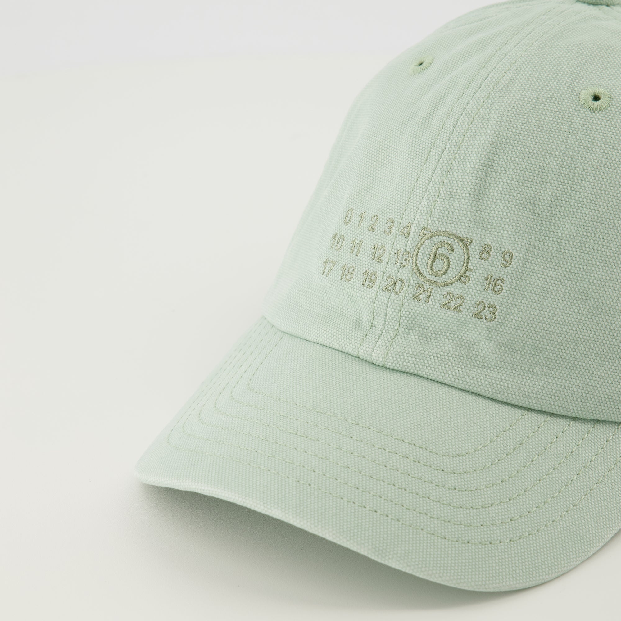 Image of the MM6 brand Men's Green Numeric Cap - Spring-Summer 2026 Season - Detailed View_3